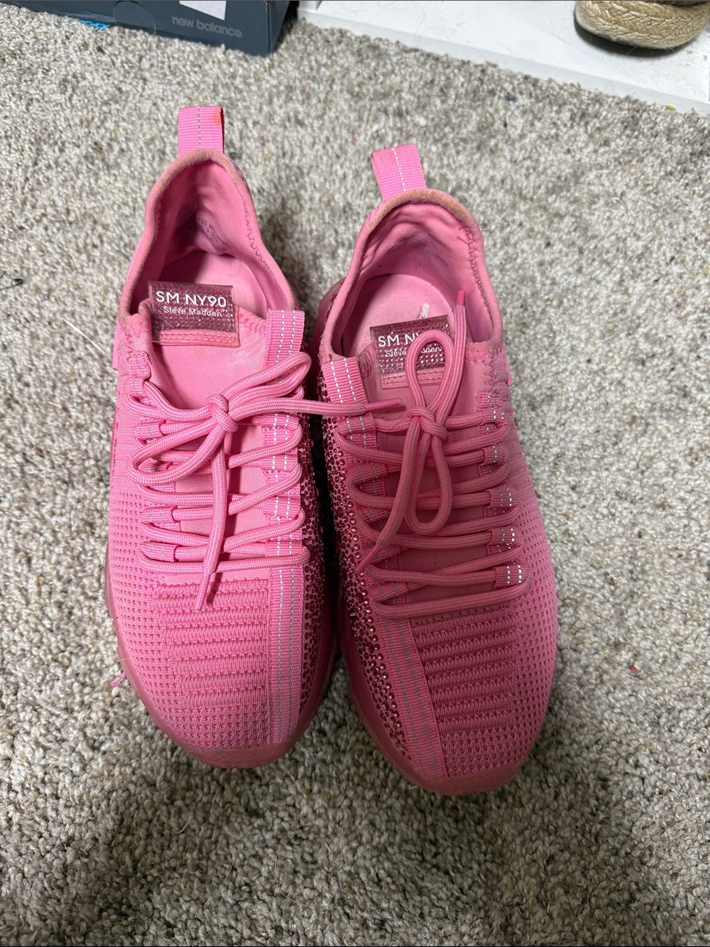 Steve Madden SM-NY90 Pink Knit Sneakers